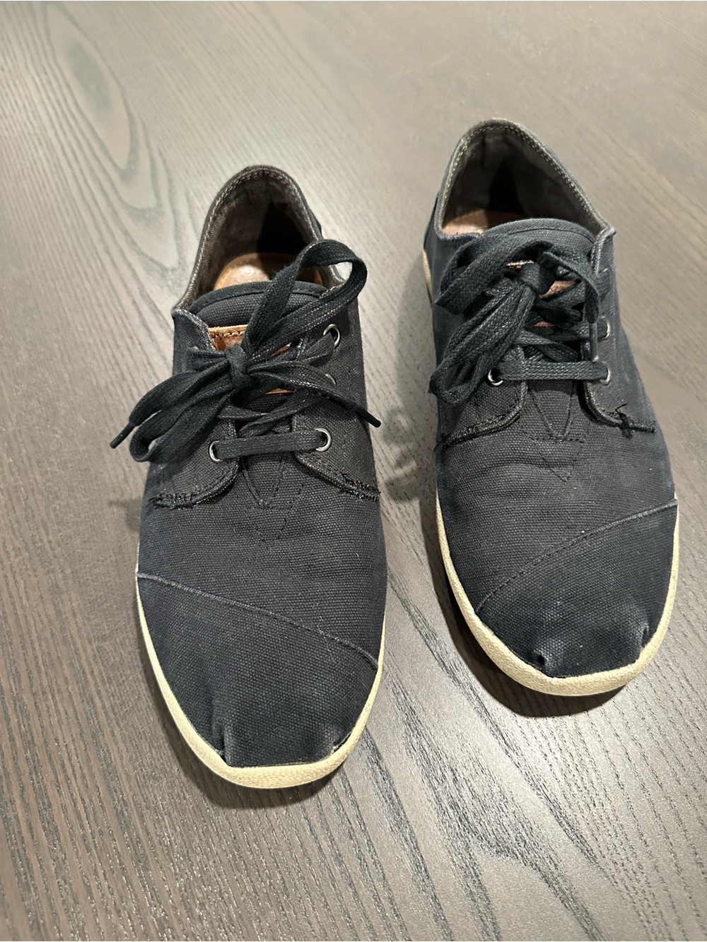 Toms Men's Casual Black Canvas Lace-Up Shoes